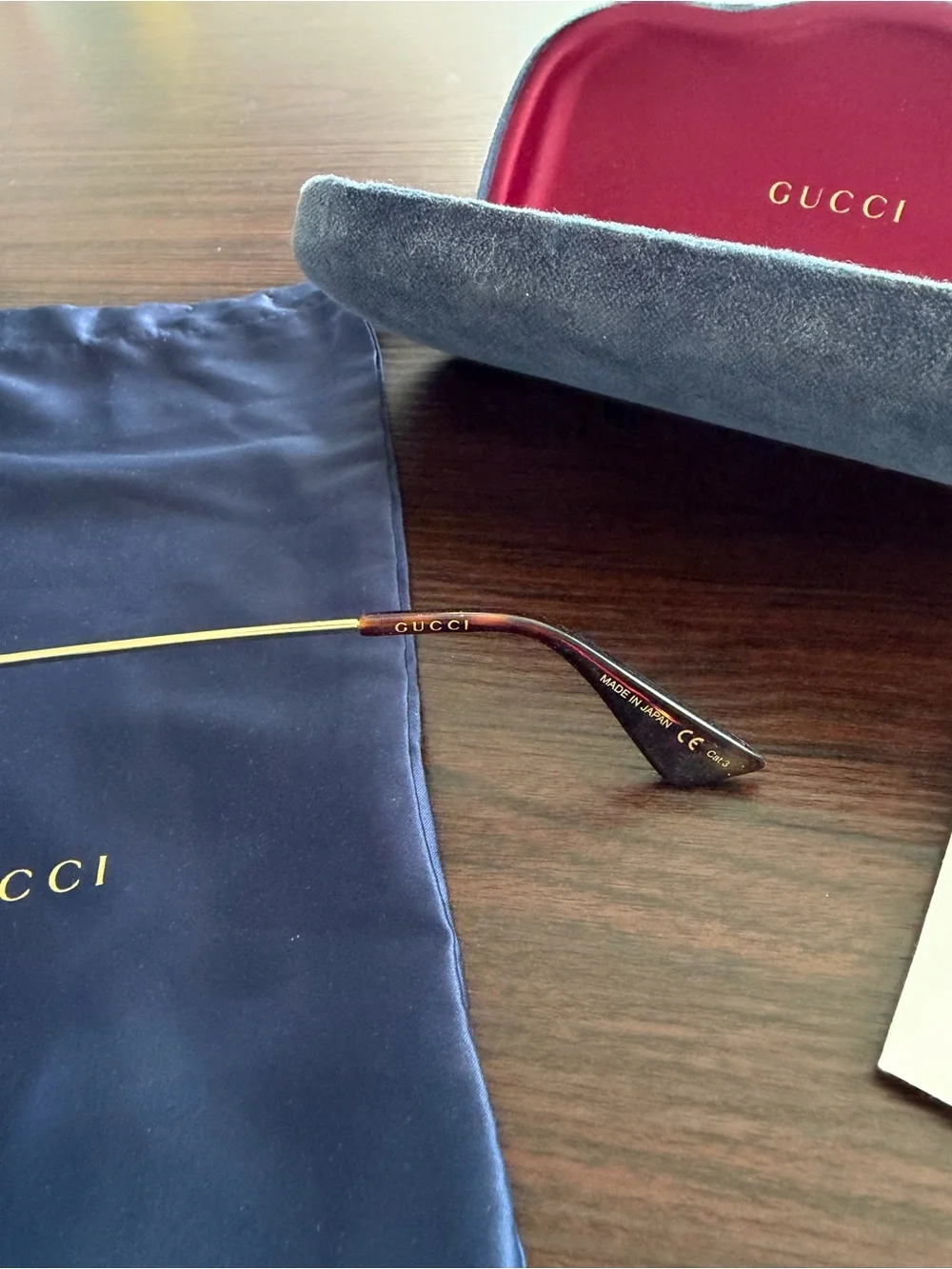 Gucci GG0062S Green & Red Trim Aviator Sunglasses with Gradient Lenses